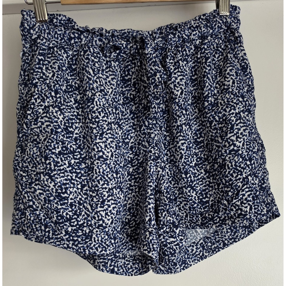 Madewell Shorts XS Casual Blue White Abstract Bermuda Chino Wrap